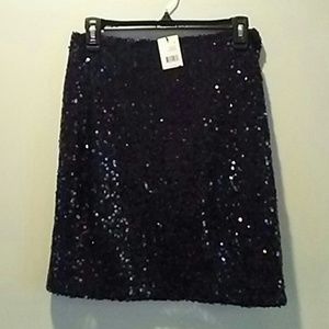 Tahari black sequin skirt